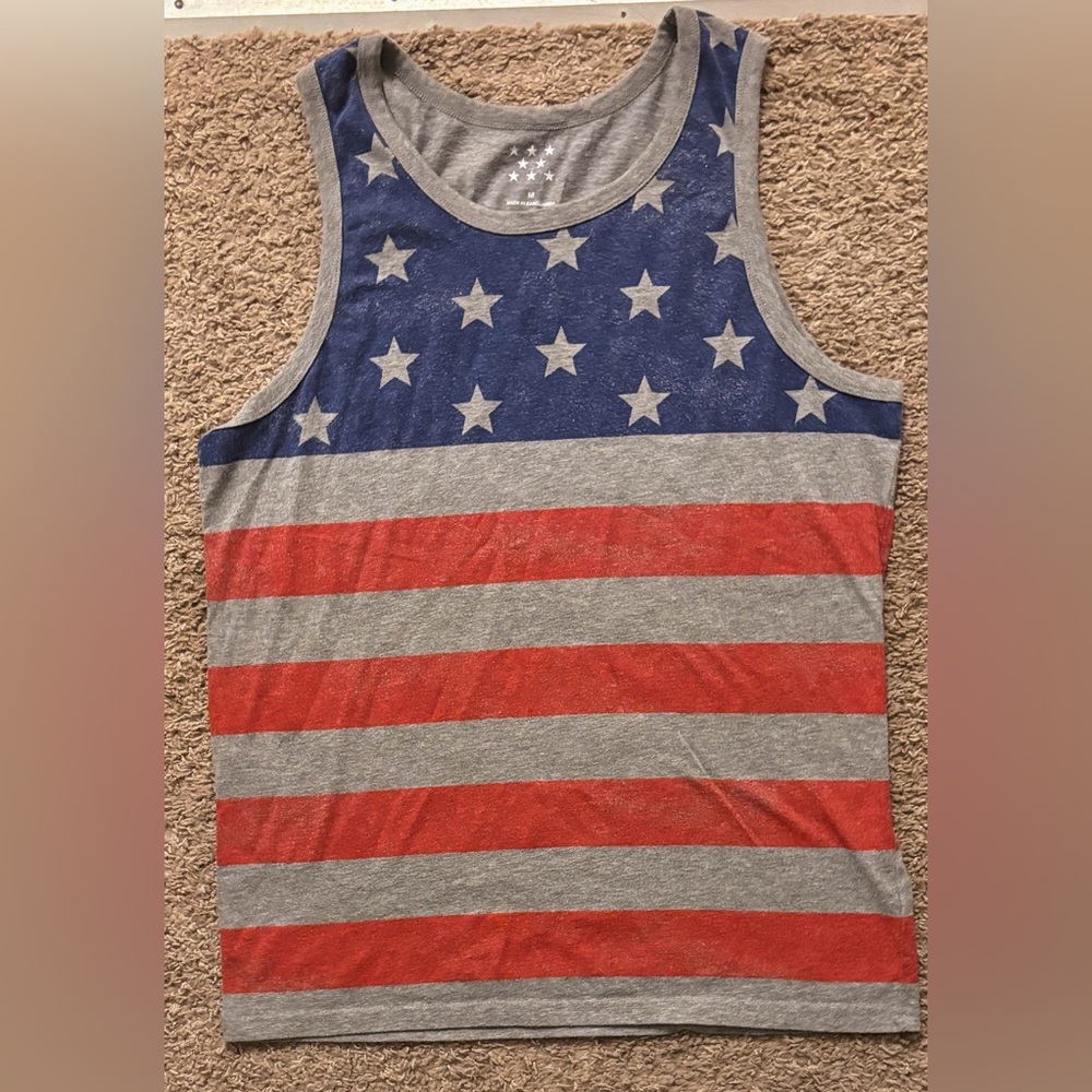 Patriotic Stars and Stripes Men’s Md Tank Top Unbranded Excellent Condition